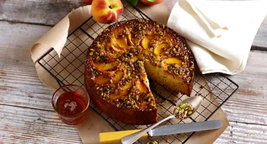 Peach & Pistachio Quinoa Cake