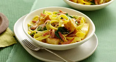 Pumpkin Tagliatelle with Bacon & Ricotta