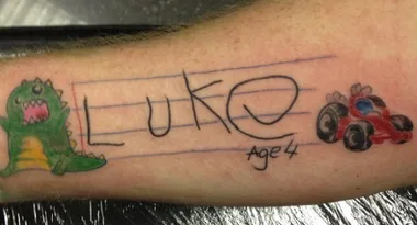 Parents get kids’ drawings turned into tats