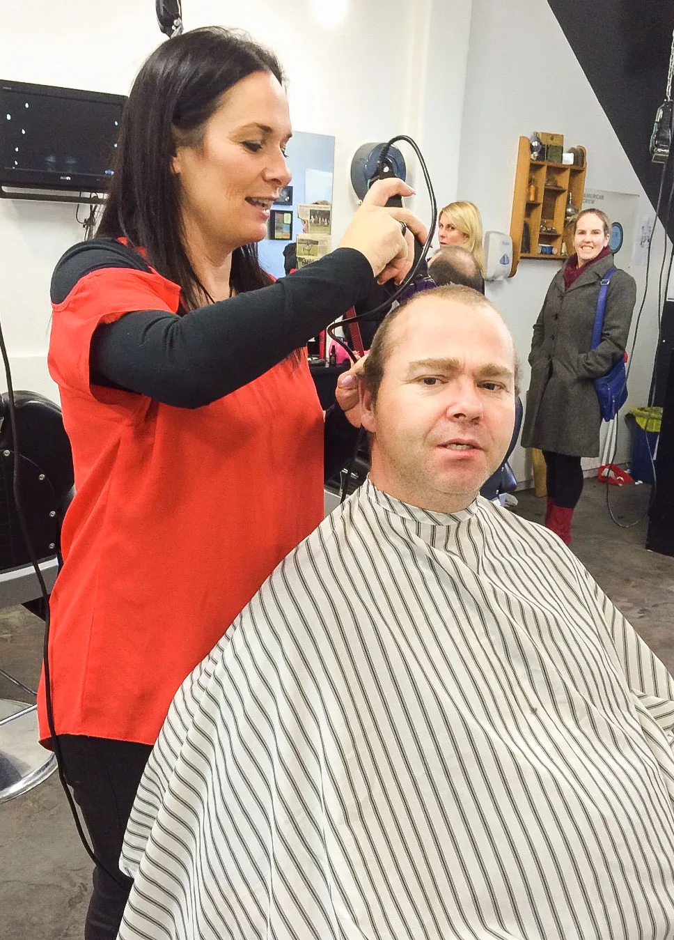 Hayden always gets free haircuts!