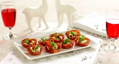 Marinated Feta & Salami Cups