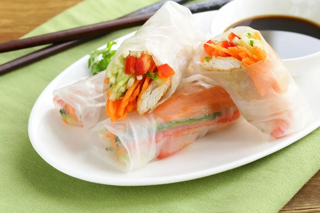 Fresh rice paper rolls