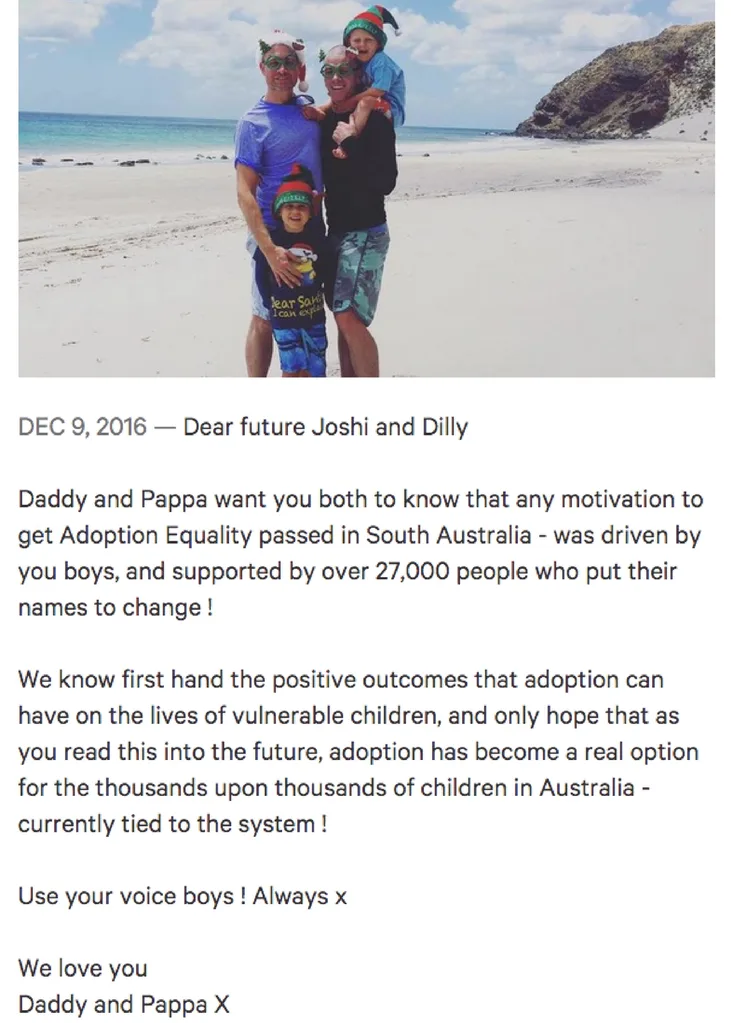 A letter to their sons.