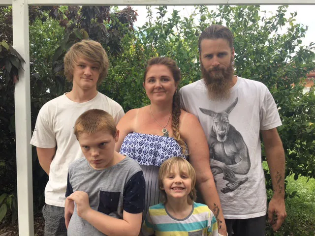 Natalie with husband Dan and sons (L-R) Caleb, Jakob and Seth