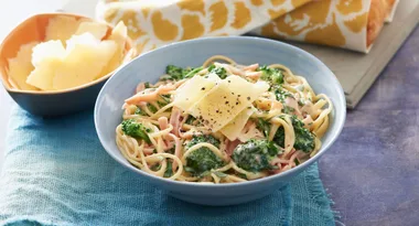 Ham & Broccoli Alfredo Pasta