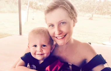 Young mum lucky to be alive after bone-crushing fall into croc-infested water