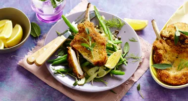 Pork Cutlets with Pan-Fried Fennel & Beans