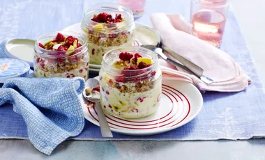 Raspberry & Passionfruit Ice Cream Parfaits