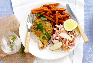 Puffed Quiona & Parmesan Herb Crusted Schnitzels