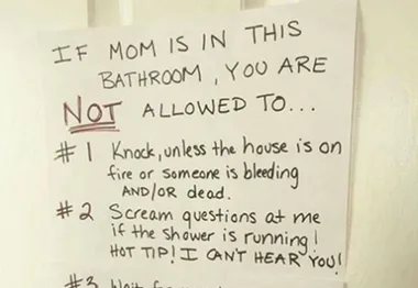 The sign all mums need on their bathroom door