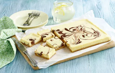 White chocolate and Nutella cheesecake slice