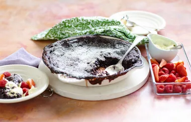 Gooey chocolate frying pan cake