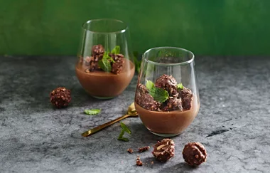 Chocolate Mousse Cups with Smashed Ferrero Rocher