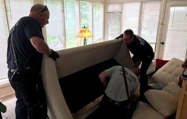 Firefighters rescue girl from couch