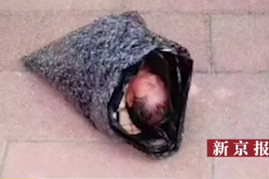 Baby found alive in courier mailbag after being posted to an orphanage