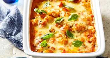 Baked tomato and bacon gnocchi