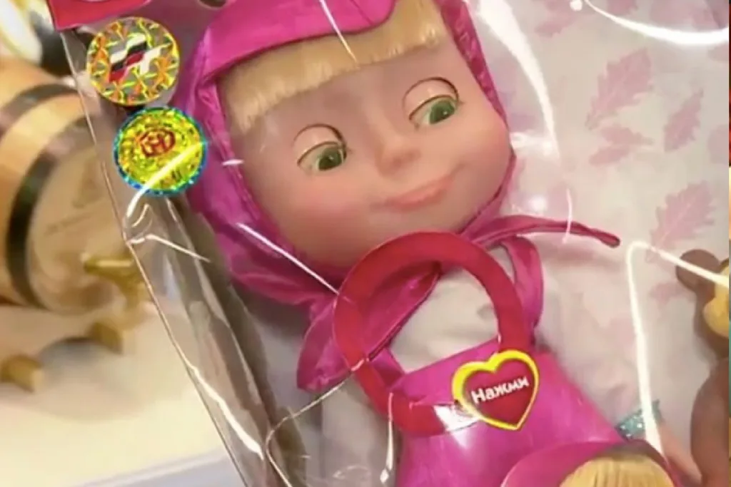 A Russian talking doll, one of the stranger items left behind