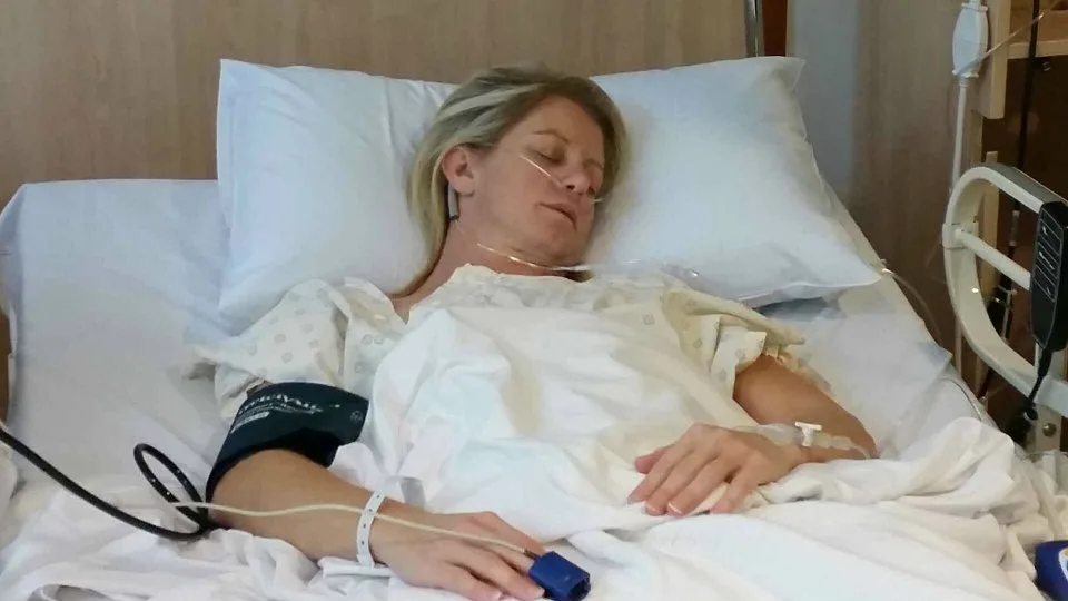 Kerryn Barnett in hospital