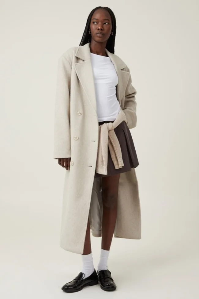 A model wearing the Cotton On Harrison Trench Coat.