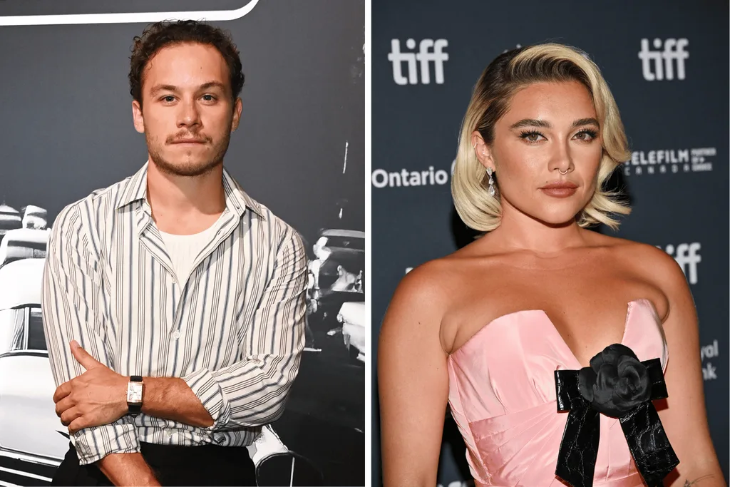 A side-by-side photo of Finn Cole and Florence Pugh.