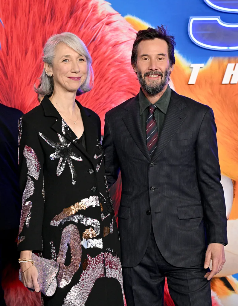 Keanu Reeves and Alexandra Grant at Sonic the Hedgehog premiere.