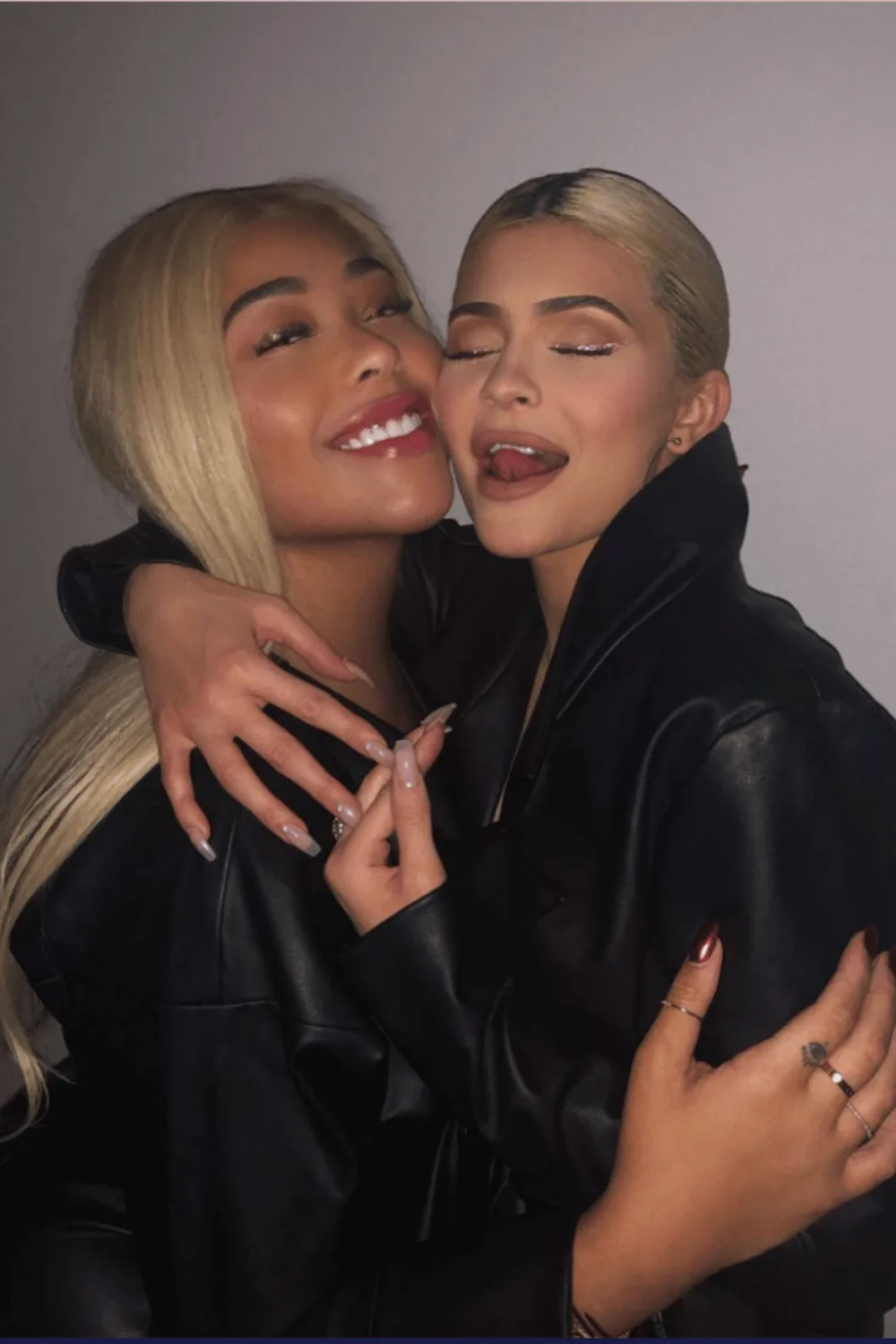 Kylie Jenner and Jordyn Woods hugging