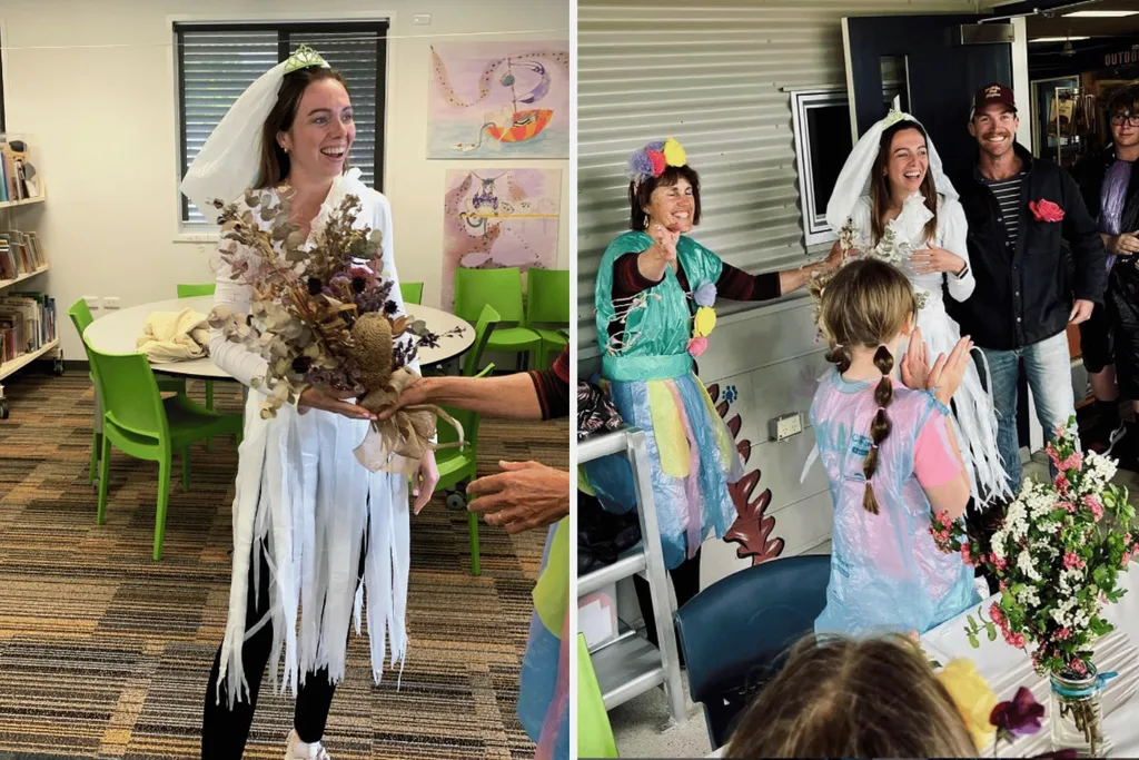 Farmer Wants a Wife David and Emily's schoolyard wedding.