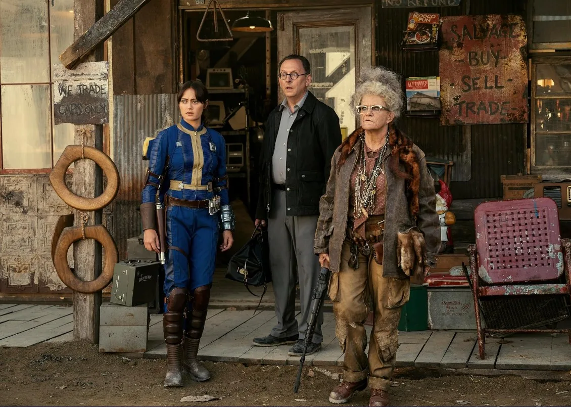 Ella Purnell, Michael Emerson, and Dale Dickey in Fallout