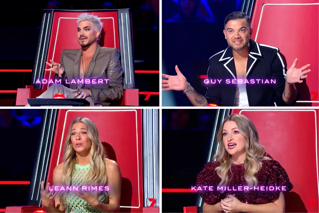 Adam Lambert, Guy Sebastian, LeAnn Rimes, and Kate Miller Heidke on The Voice Australia