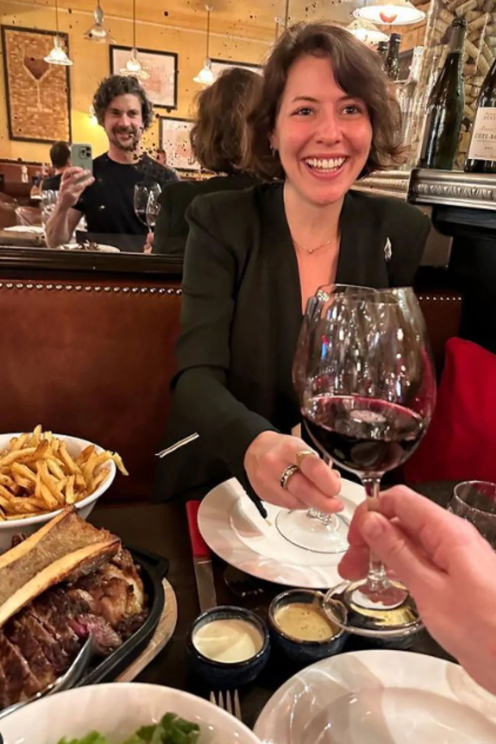Sofia Levin sitting at a dinner table. 