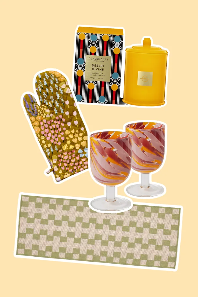 Retro candle oven mitt colour glasses printed rug