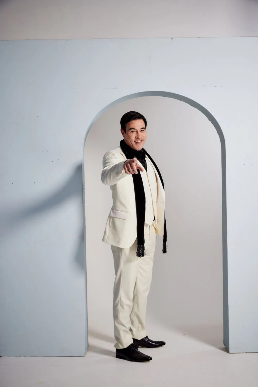 James Stewart pointing at camera, talks to Who Magazine about Dancing With The Stars