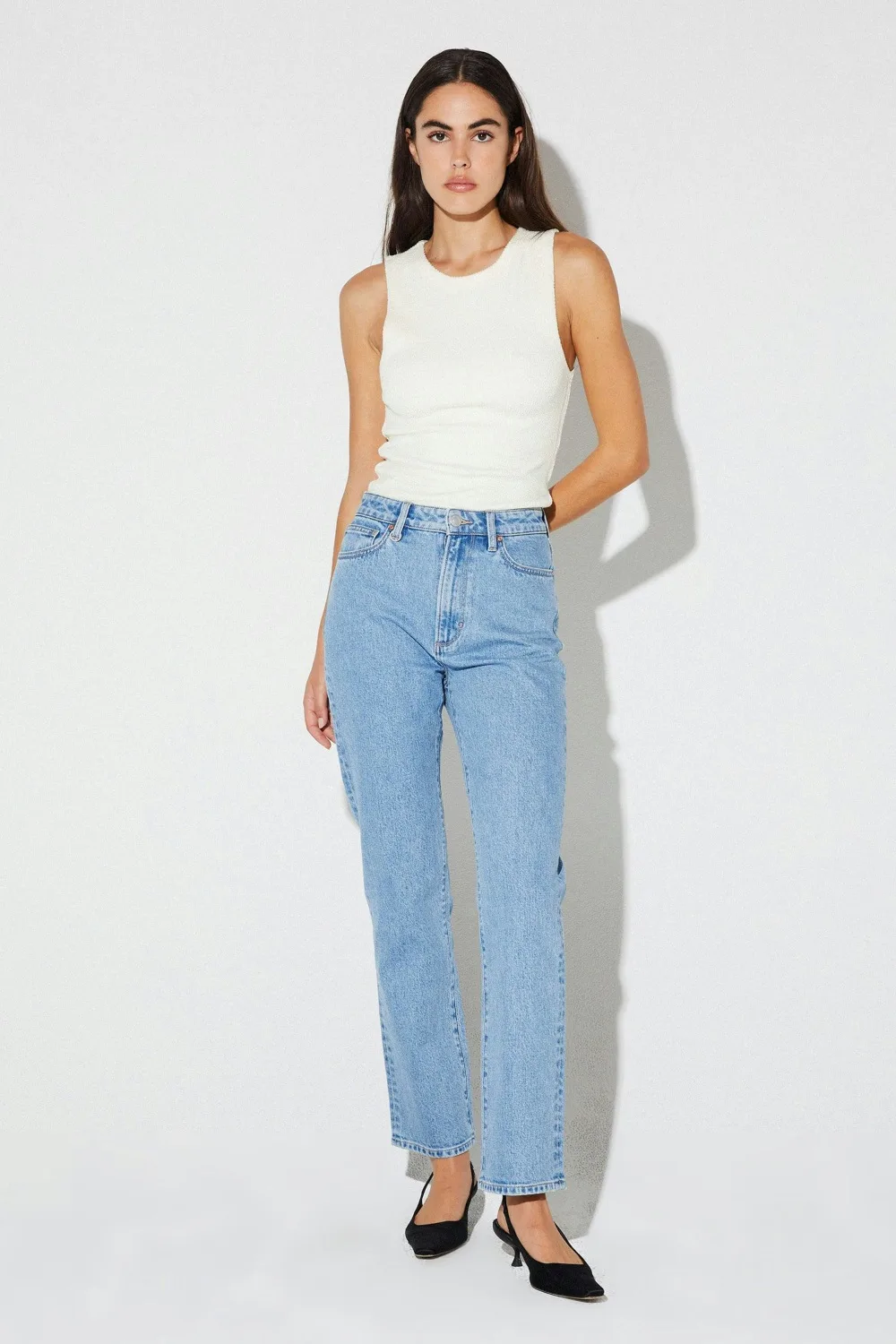 Model Wears Neuw Denim Jeans