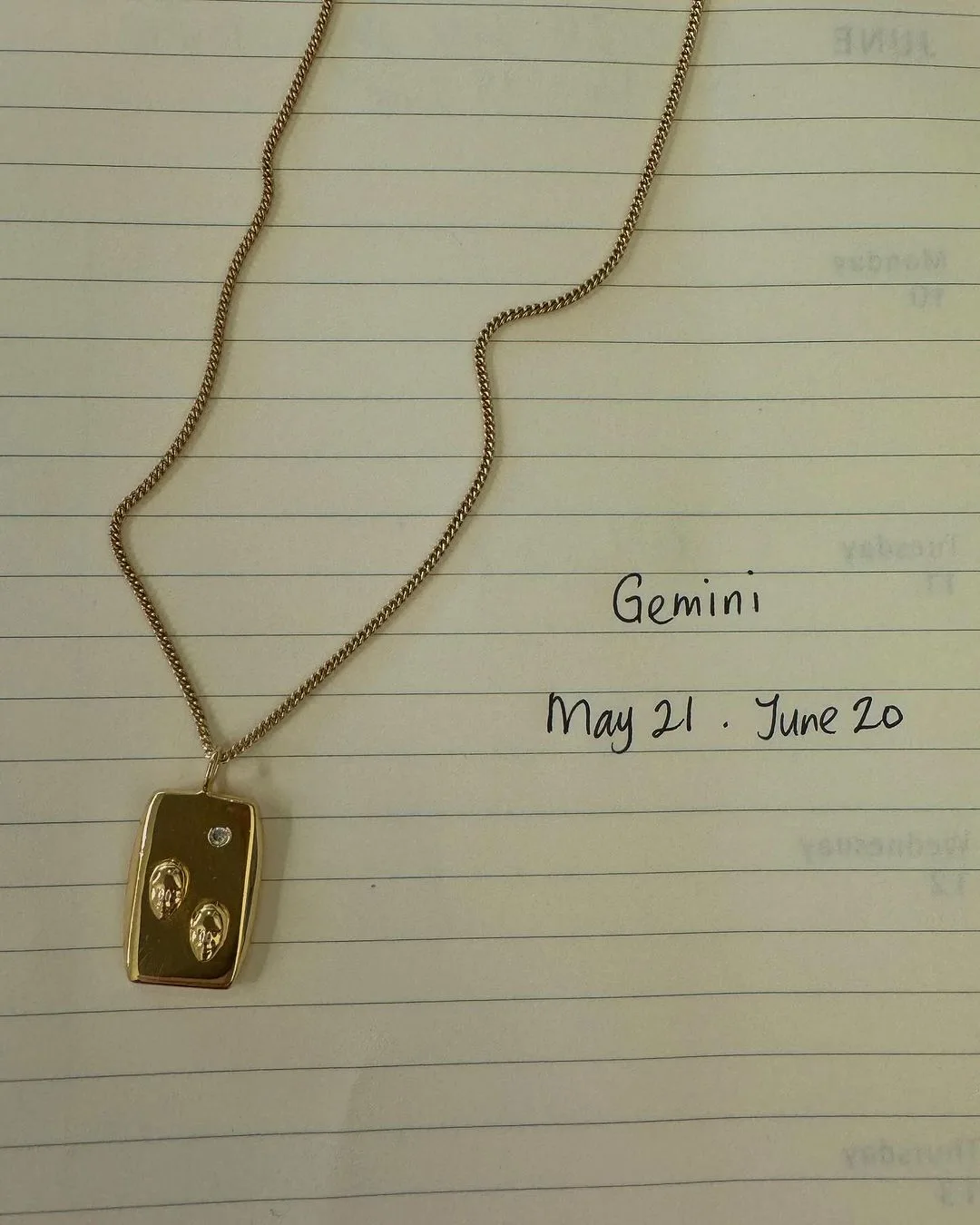 Gemini zodiac pendant