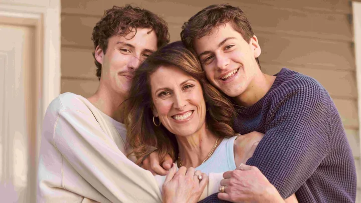 Natalie Barr with her sons