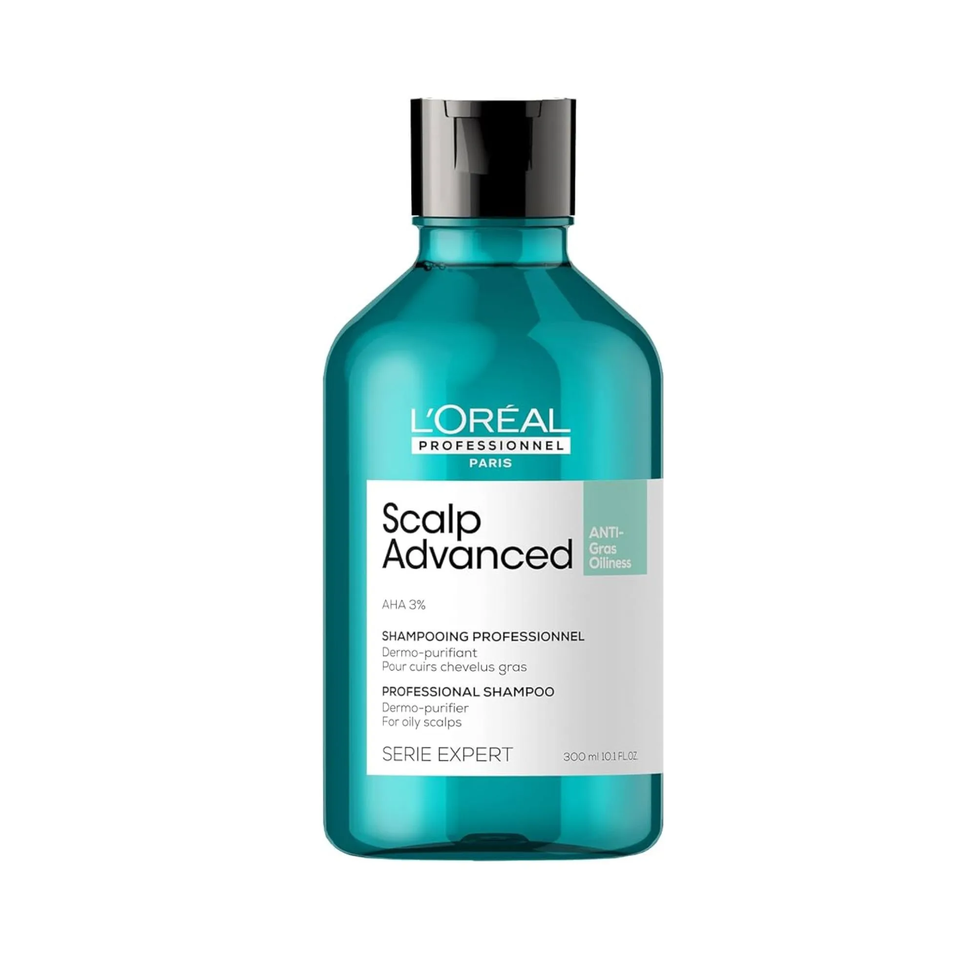 The Loreal Professional Scalp Advanced Shampoo targets itchiness, dryness, irritation, and scalp buildup with concentrated 3% alpha-hydroxy acids. These acids break down dead skin and purify the scalp. The lightweight gel rinses clean, leaving your hair and scalp feeling fresh and fabulous. It comes in a 300ml emerald green bottle and is $50.50 at Adore Beauty.