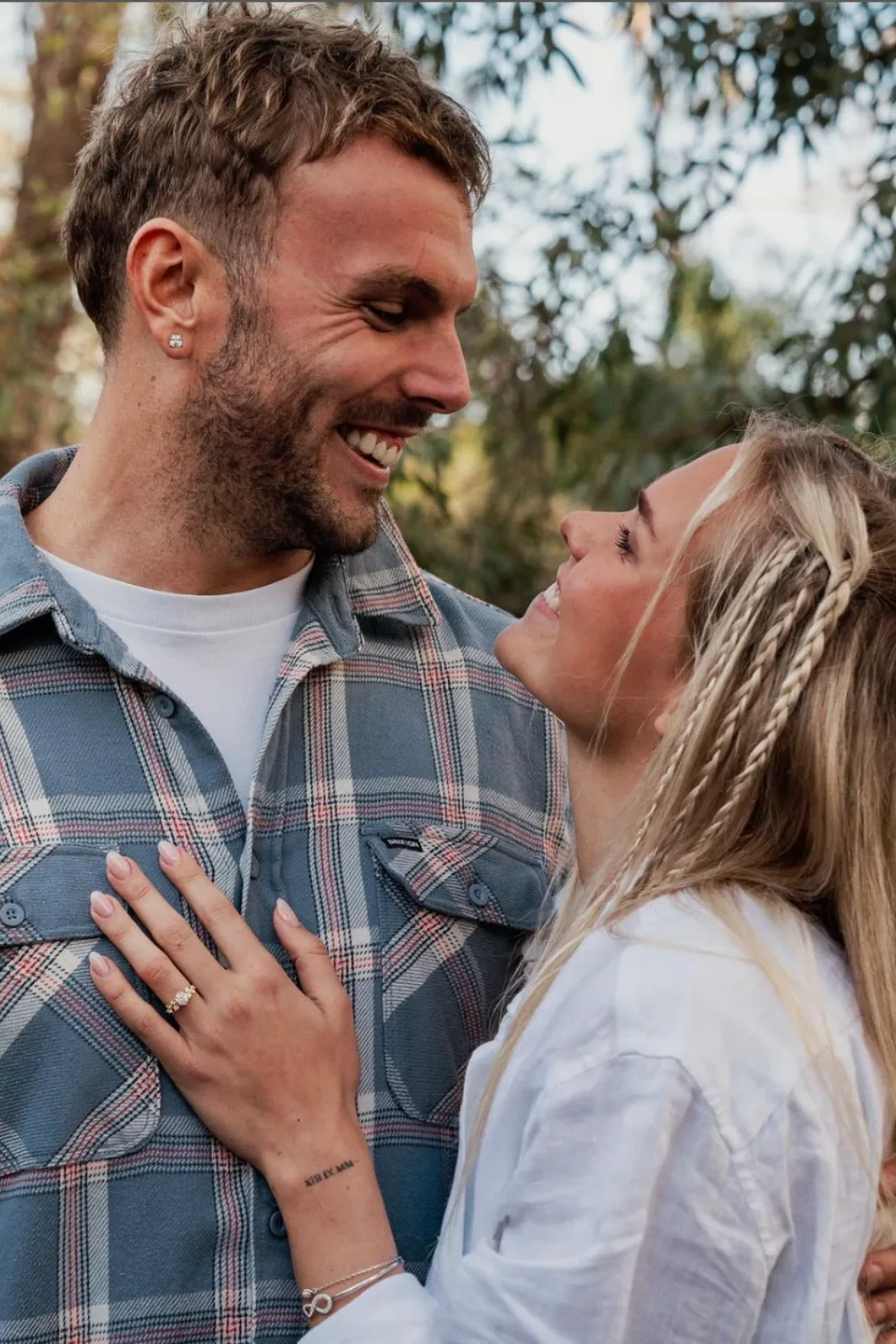 Kyle Chalmers and Ingeborg engagement ring.