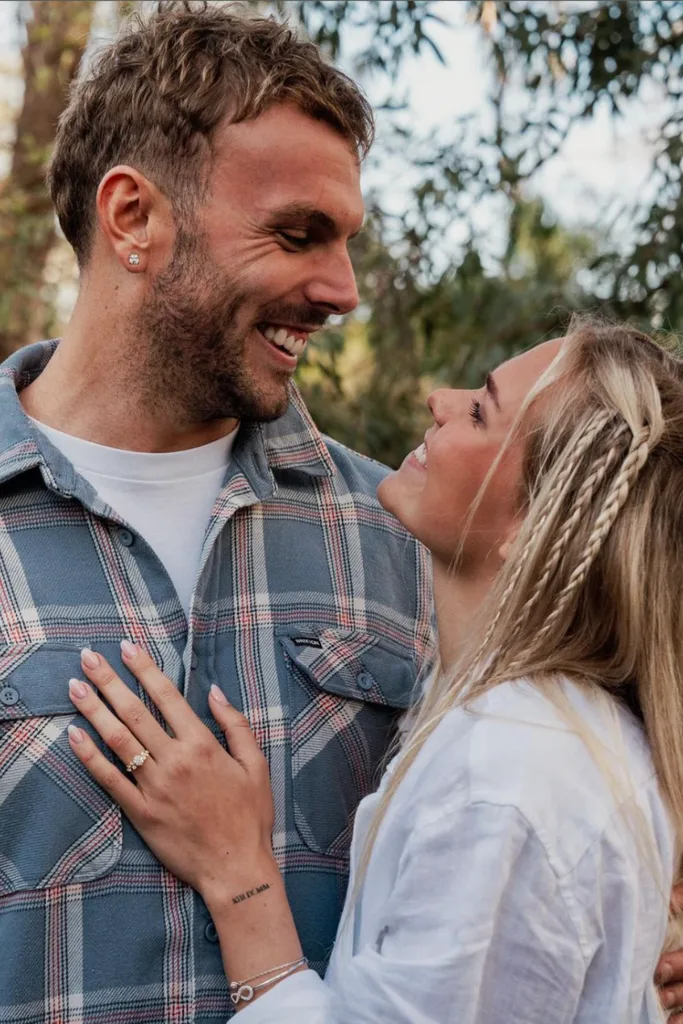 Kyle Chalmers and Ingeborg engagement ring.