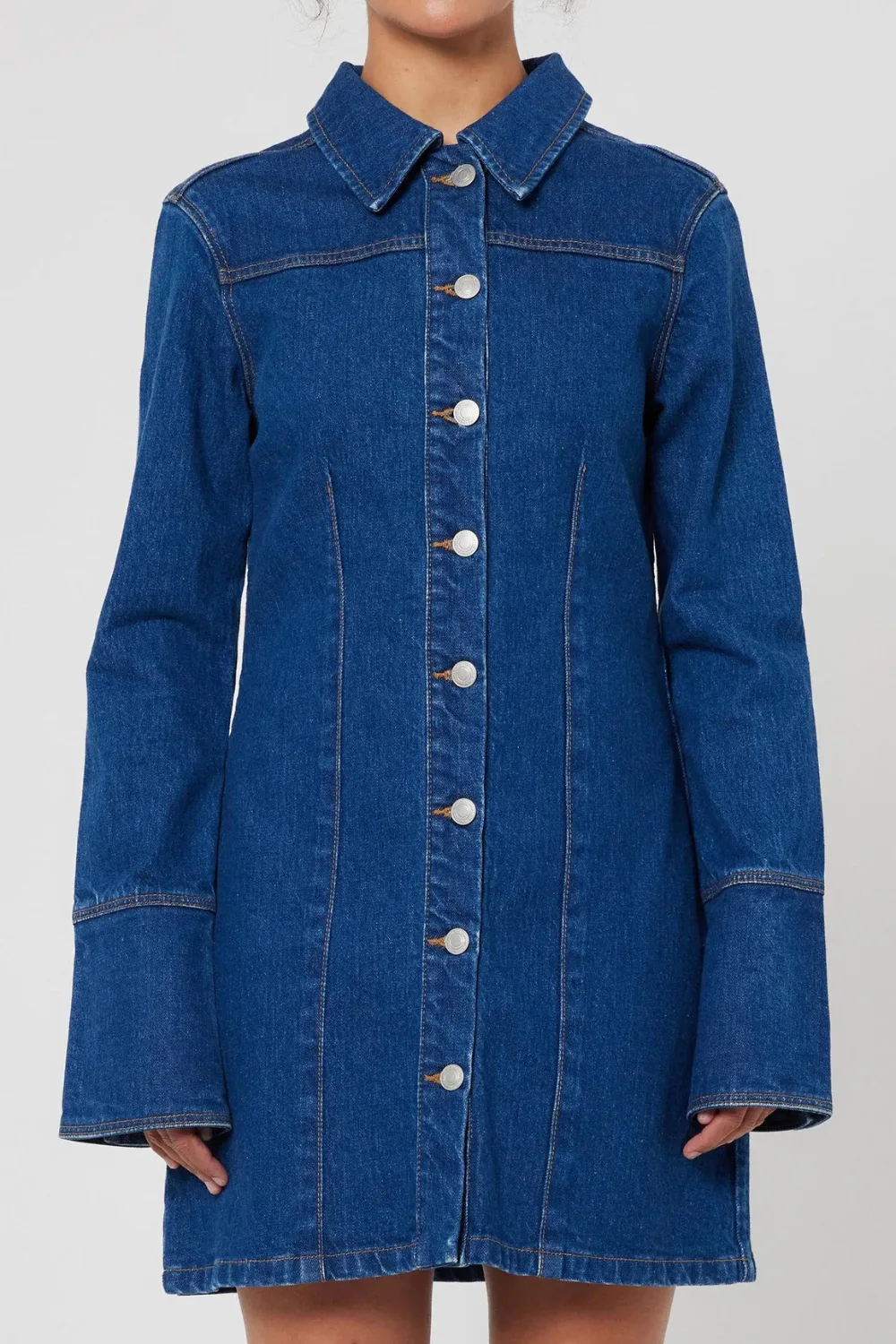 denim mini shirt dress