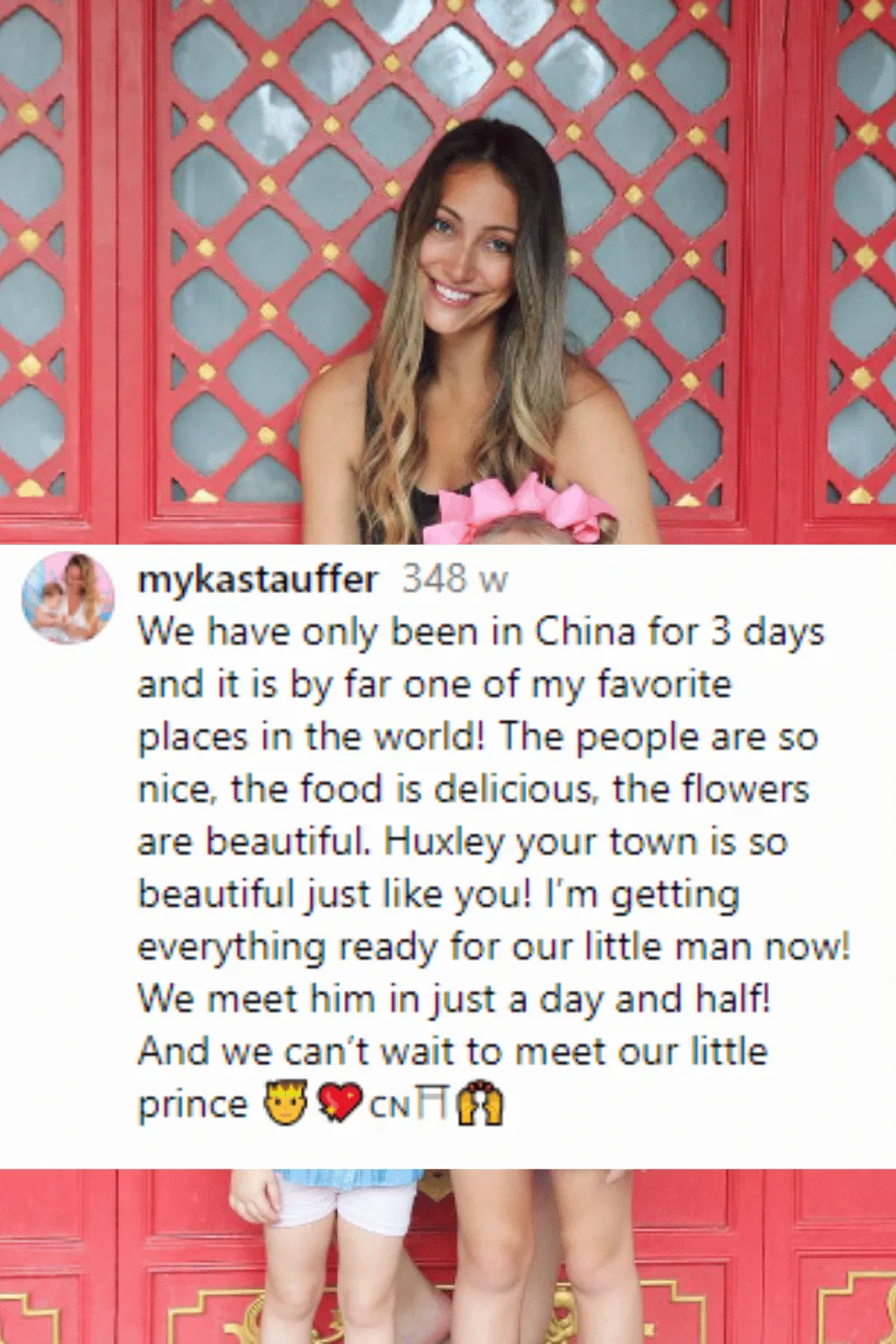 Myka Stauffer Adoption Huxley Instagram Post