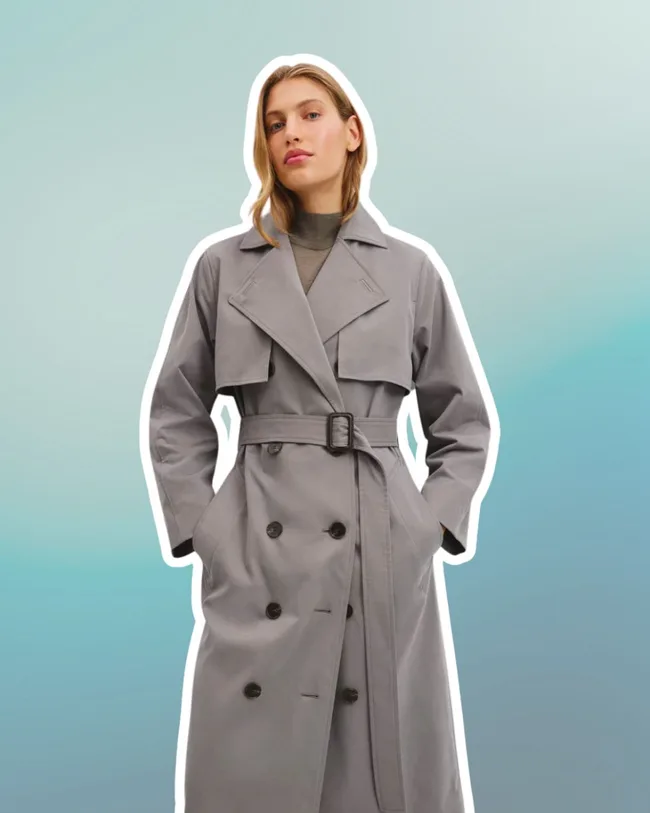 womens grey trench coat