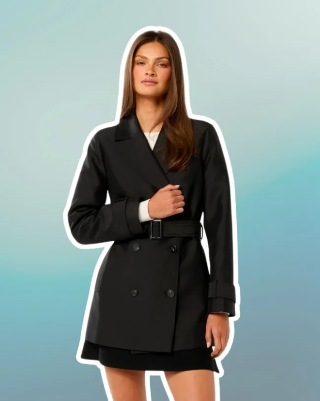 womens black trench coat