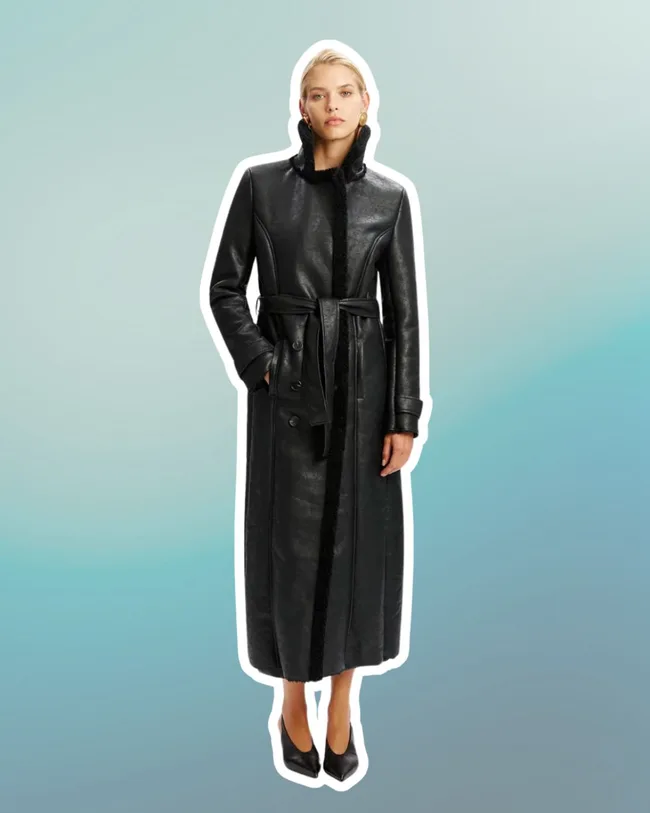 womens leather trench coat