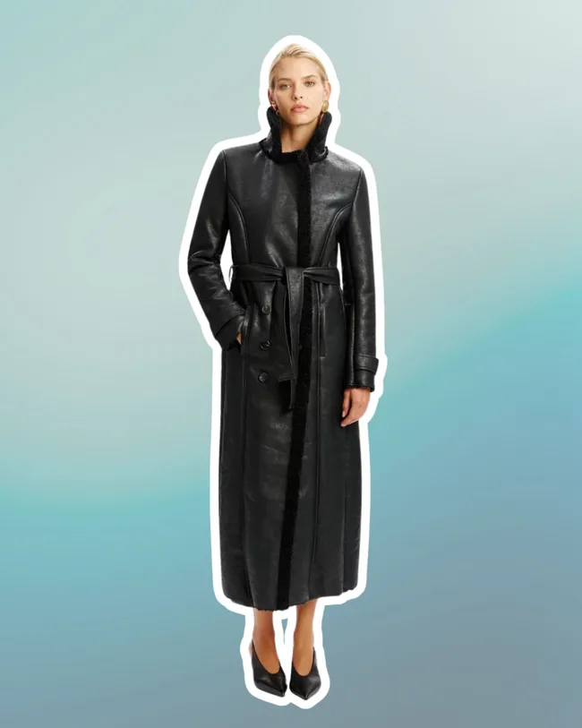 womens leather trench coat