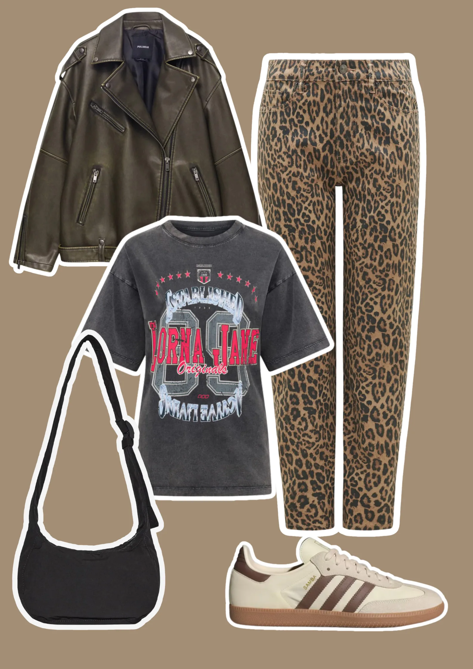 Leopard print graphic tee outfit