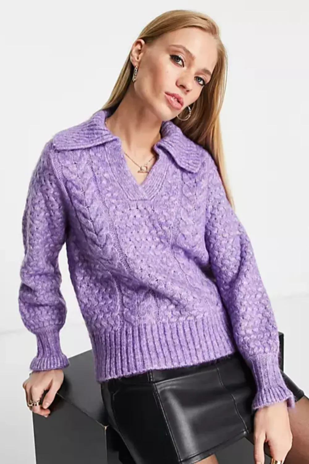Crisscross Cable Knit Jumper main image 0