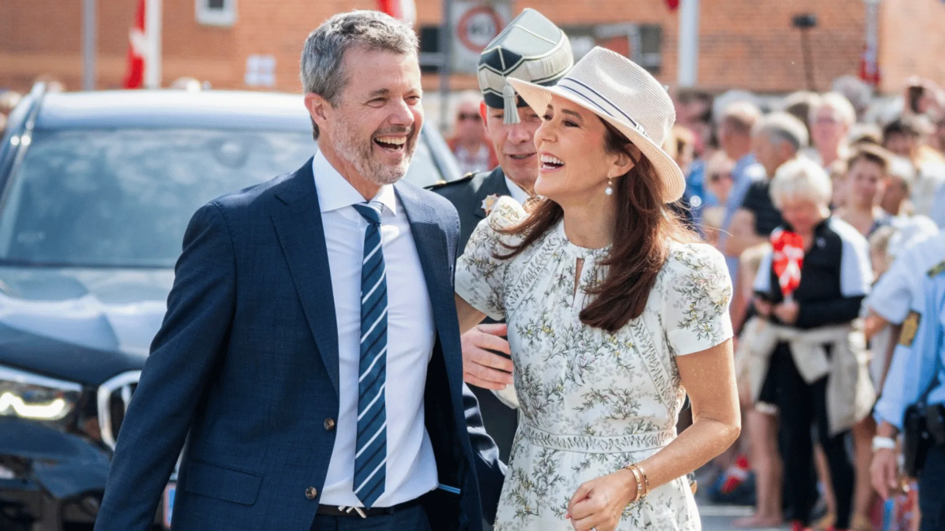 Mary and Fred looking happy and in love on their summer holiday 