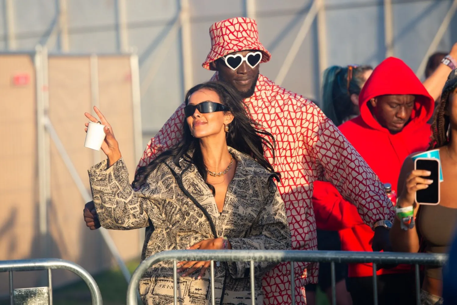Stormzy and Maya Jama looking cosy at Glastonbury.
