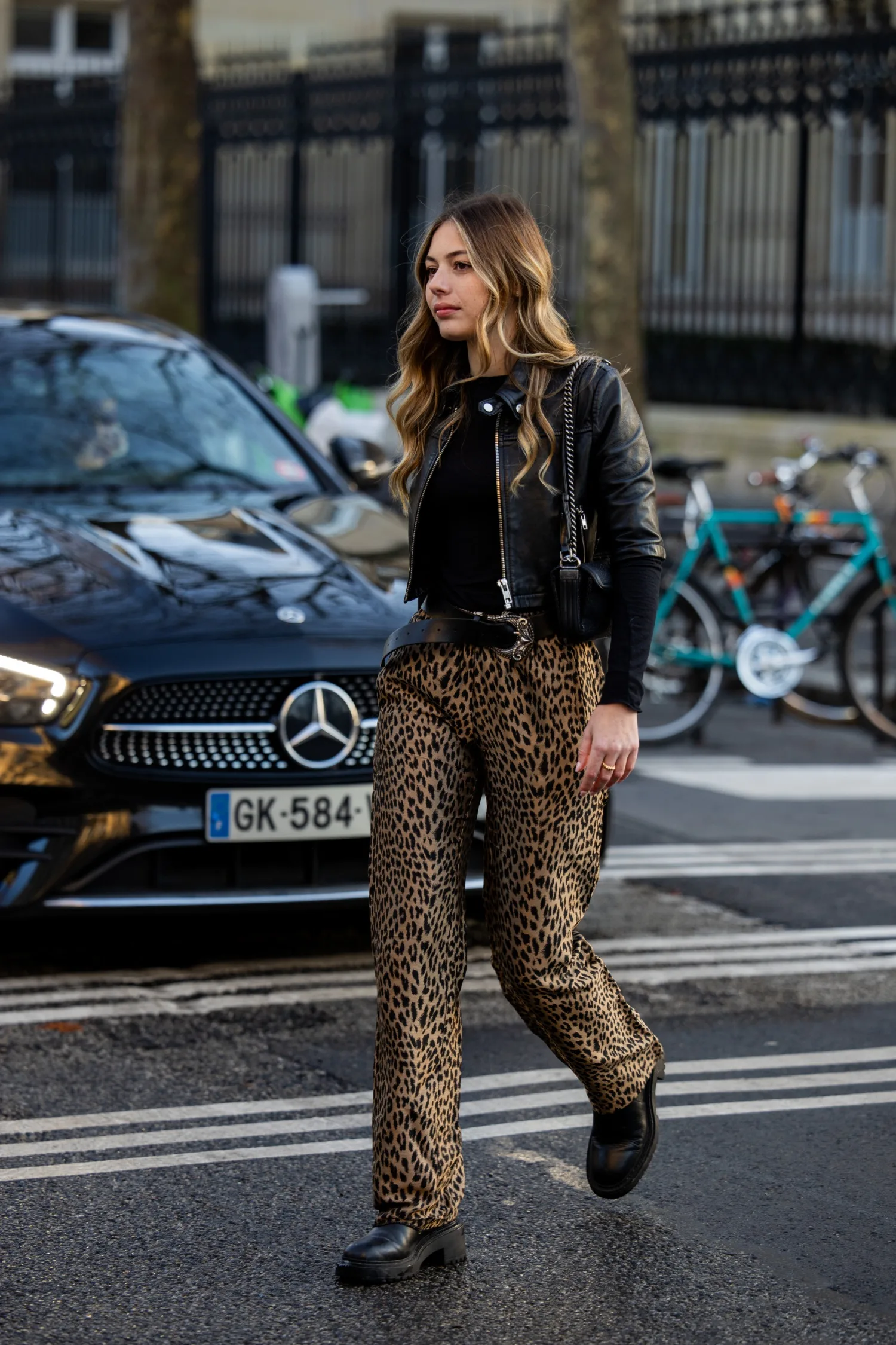 Leopard print street style outfit