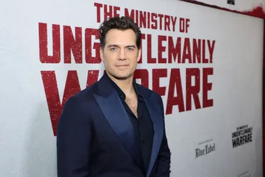 Henry Cavill at the premiere of the Ministry of Ungentlemanly Warfare